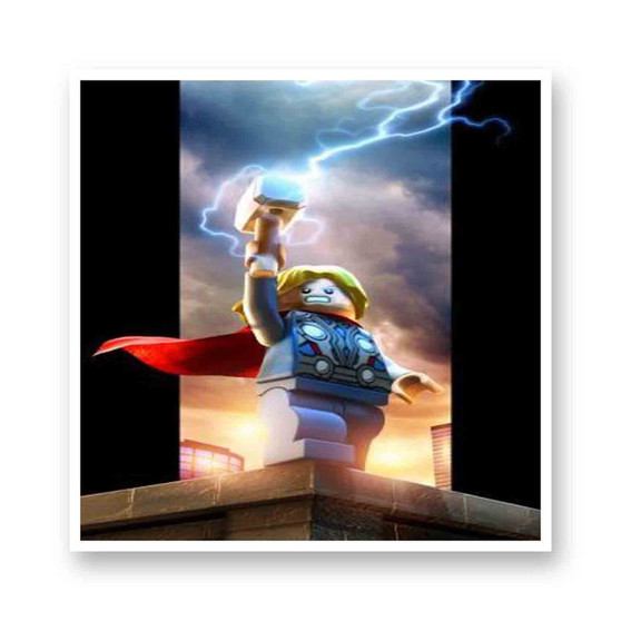 Thor The Avengers Lego Kiss-Cut Stickers White Transparent Vinyl Glossy