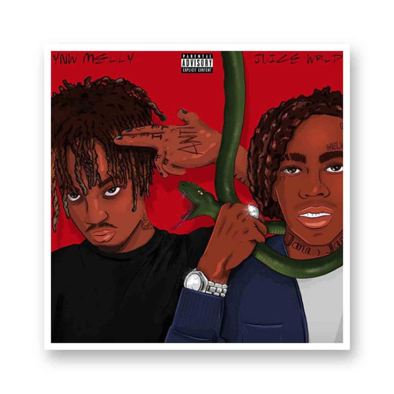 YNW Melly ft Juice WRLD Suicidal Kiss-Cut Stickers White Transparent Vinyl Glossy