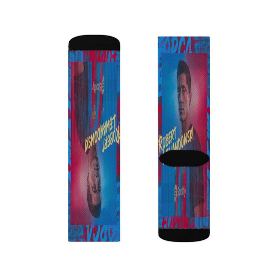 Robert Lewandowski FC Barcelona Polyester Sublimation Socks White