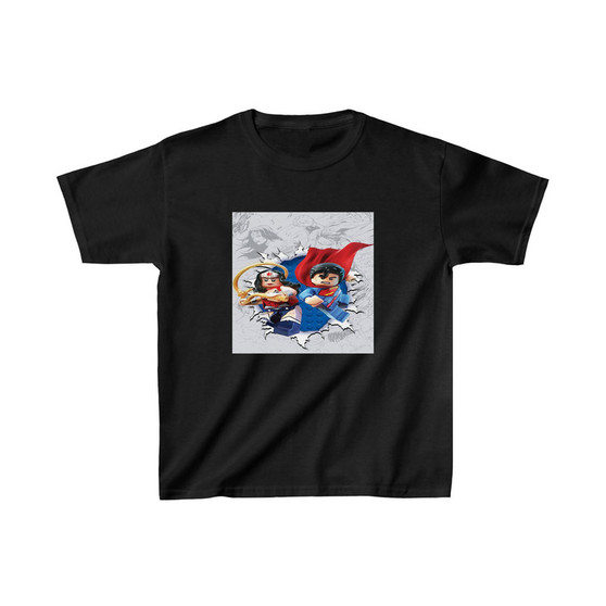Wonder Woman and Superman lego Unisex Kids T-Shirt Clothing Heavy Cotton Tee