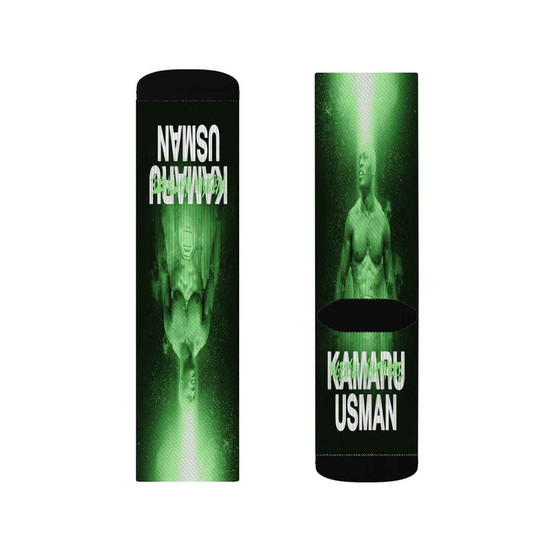 Kamaru Usman UFC Polyester Sublimation Socks White