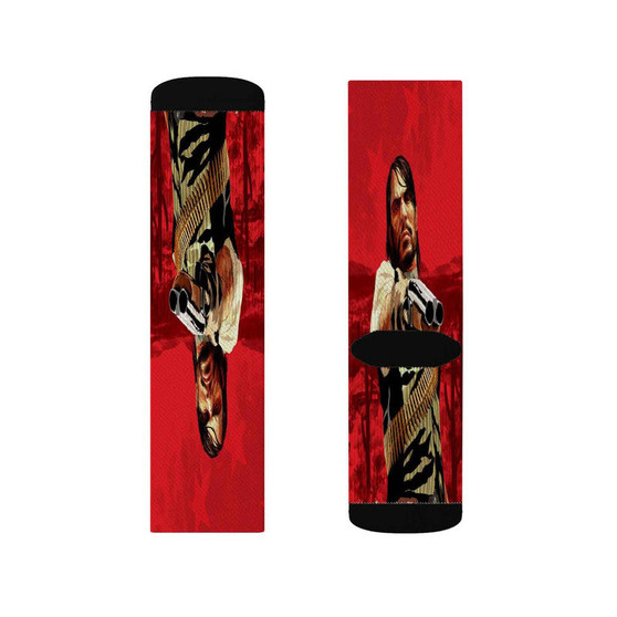 John Marston Red Dead Polyester Sublimation Socks White