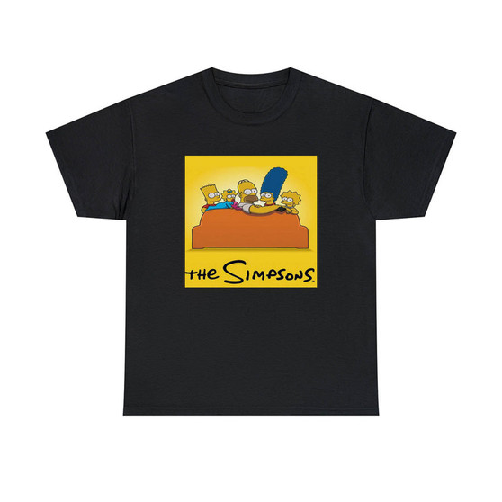 The Simpsons Watching TV Unisex T-Shirts Classic Fit Heavy Cotton Tee Crewneck