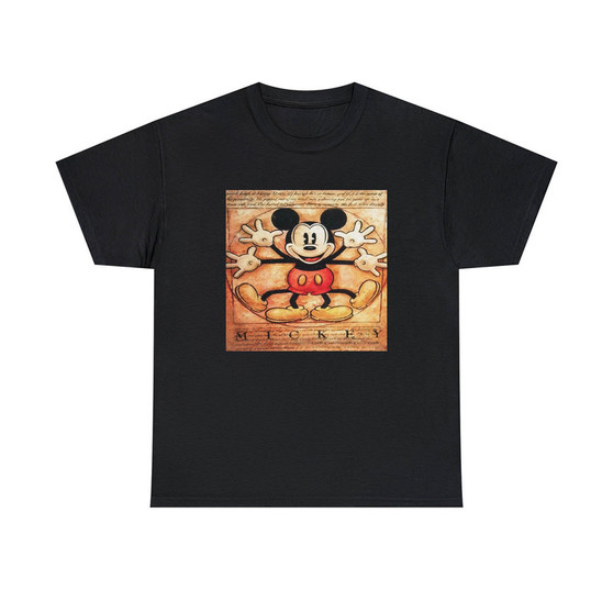 Vitruvian Mickey Mouse Unisex T-Shirts Classic Fit Heavy Cotton Tee Crewneck