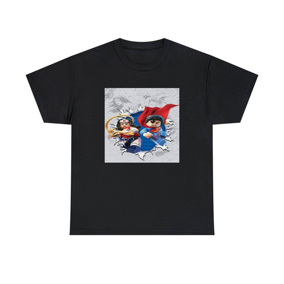 Wonder Woman and Superman lego Unisex T-Shirts Classic Fit Heavy Cotton Tee Crewneck