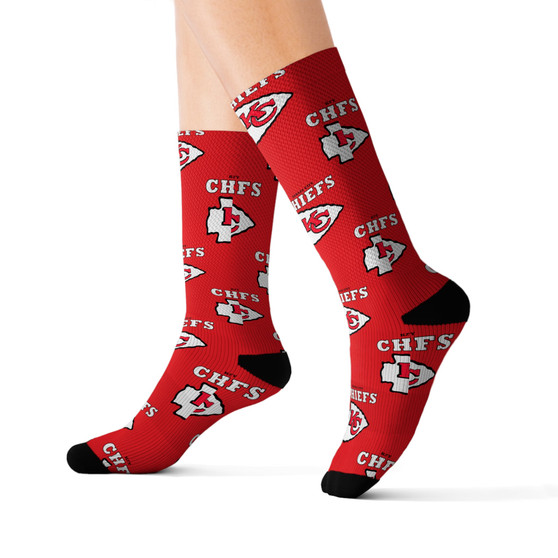 Kansas City Chiefs NFL Polyester Sublimation Socks White