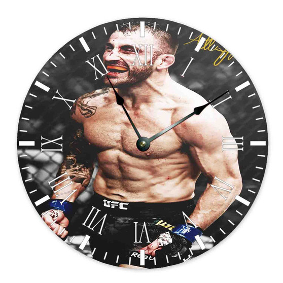 Alexander Volkanovski UFC Round Non-ticking Wooden Wall Clock