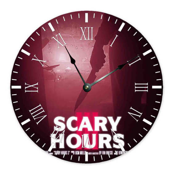 Drake Scary Hours 3 Round Non-ticking Wooden Wall Clock