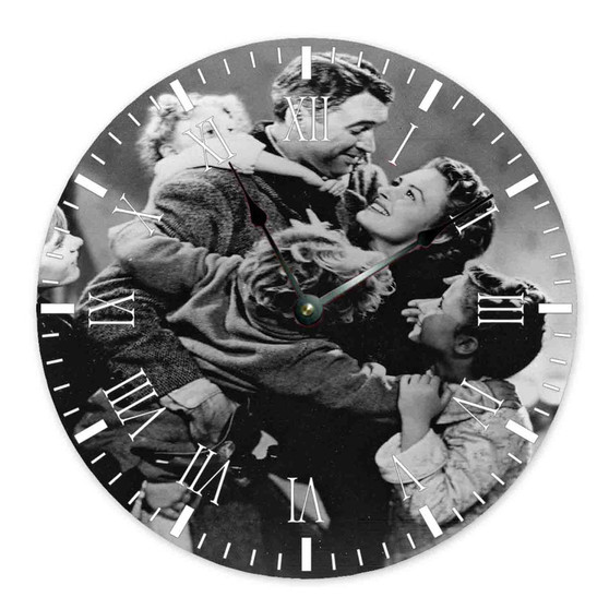 It s a Wonderful Life Round Non-ticking Wooden Wall Clock