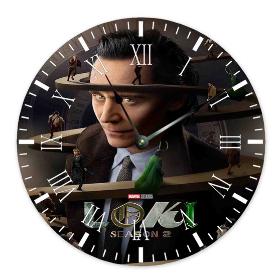 Loki Season 2 Round Non-ticking Wooden Wall Clock