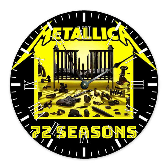 Metallica 72 Seasons Round Non-ticking Wooden Wall Clock