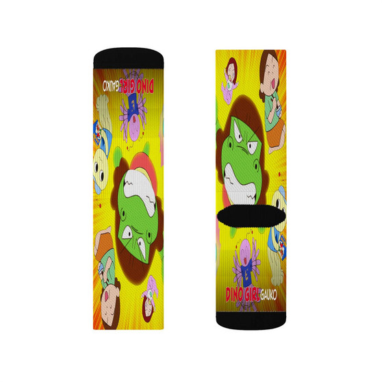 Dino Girl Gauko Polyester Sublimation Socks White