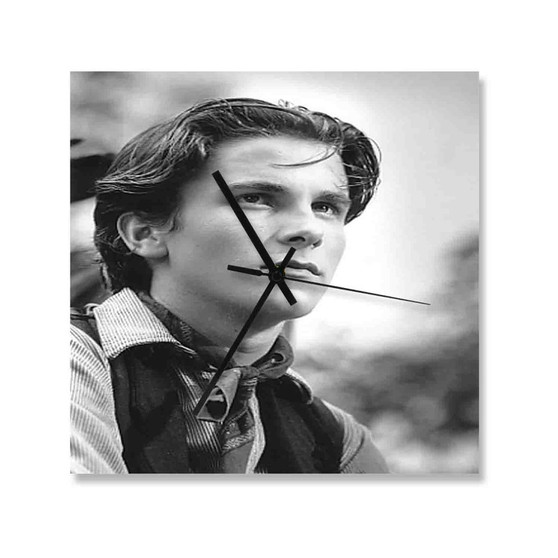 Christian Bale Young Square Silent Scaleless Wooden Wall Clock