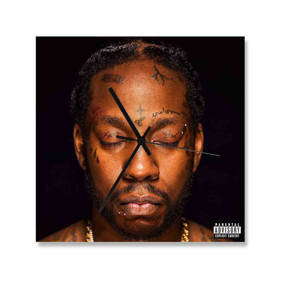 Lil Wayne 2 Chainz COLLEGROVE 2 Square Silent Scaleless Wooden Wall Clock