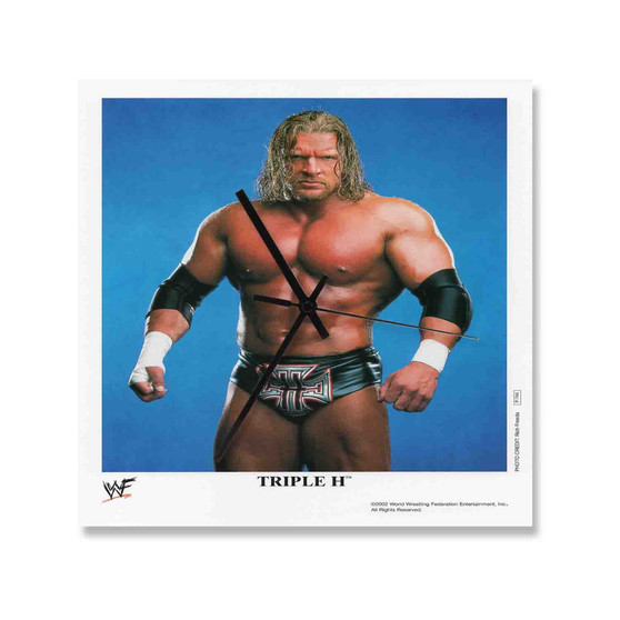 Triple H WWE Square Silent Scaleless Wooden Wall Clock