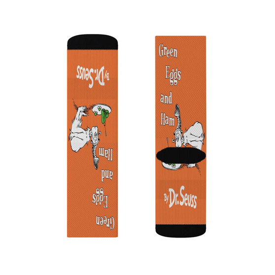 Green Eggs and Ham Dr Seuss Polyester Sublimation Socks White