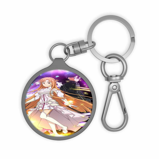 Asuna Kirito Sword Art Online Keyring Tag Acrylic Keychain With TPU Cover