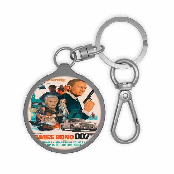 James Bond 007 Vintage Keyring Tag Acrylic Keychain With TPU Cover