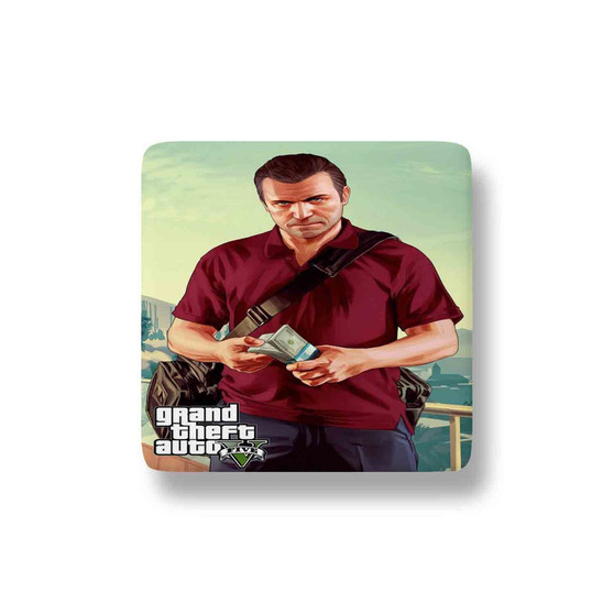 Michael De Santa Grand Theft Auto V Porcelain Magnet Square