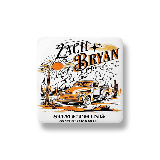 Zach Bryan Something in The Orange Porcelain Magnet Square