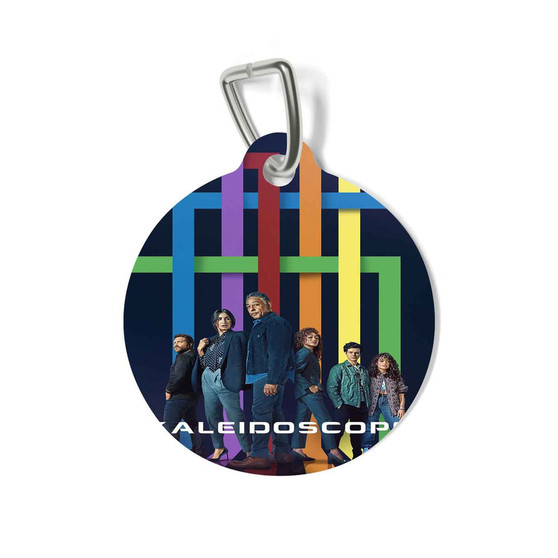 Kaleidoscope Round Pet Tag Coated Solid Metal