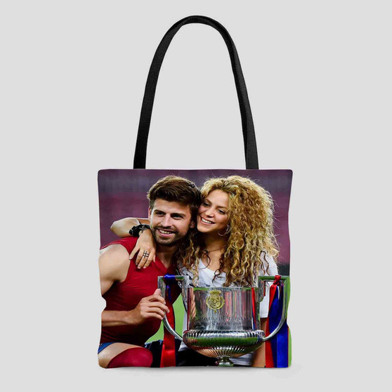 Shakira and Gerard Pique Polyester Tote Bag AOP