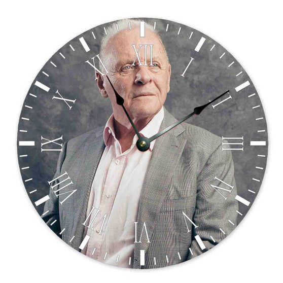 Anthony Hopkins Round Non-ticking Wooden Wall Clock