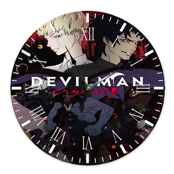 Devilman Crybaby Round Non-ticking Wooden Wall Clock