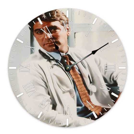 George Clooney Round Non-ticking Wooden Wall Clock
