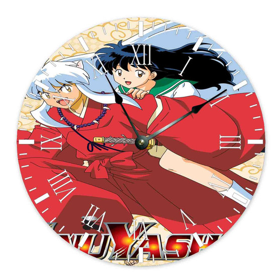 InuYasha Round Non-ticking Wooden Wall Clock