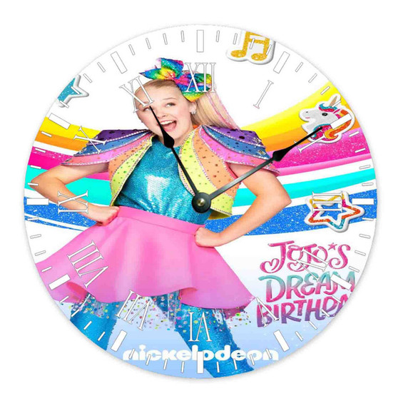 Jo Jo s Dream Birthday Round Non-ticking Wooden Wall Clock