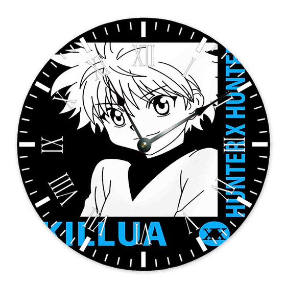 Killua Zoldyck Hunter Hunter Round Non-ticking Wooden Wall Clock