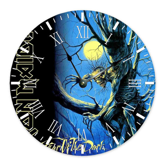 Iron Maiden Fear of The Dark 1992 Round Non-ticking Wooden Wall Clock