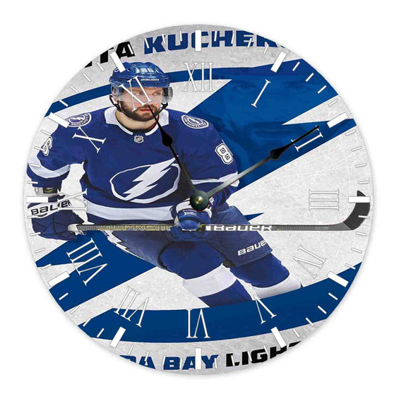 Nikita Kucherov Tampa Bay Lightning Round Non-ticking Wooden Wall Clock