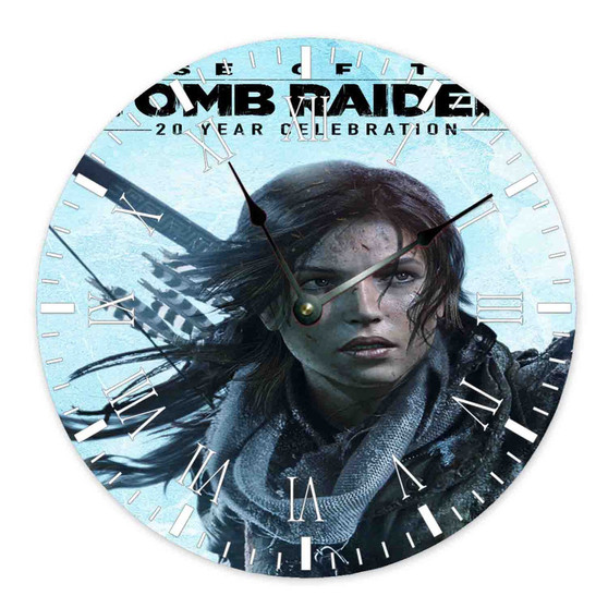 Rise of the Tomb Raider Round Non-ticking Wooden Wall Clock