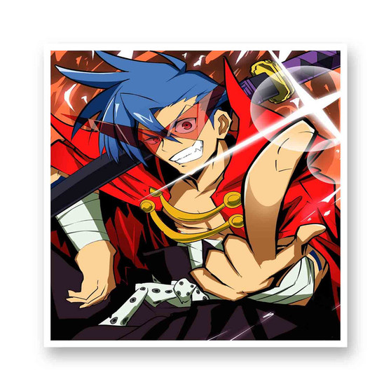 Kamina Tengen Toppa Gurren Lagann White Transparent Vinyl Kiss-Cut Stickers