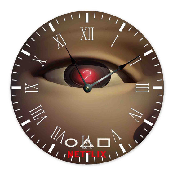 Squid Game Season 2 Round Non-ticking Wooden Wall Clock