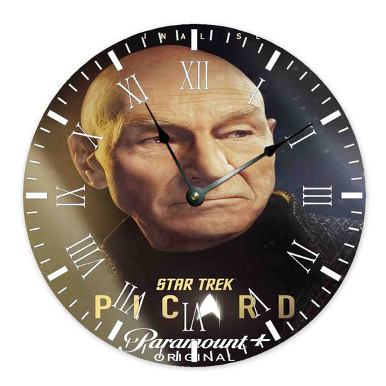 Star Trek Picard Round Non-ticking Wooden Wall Clock