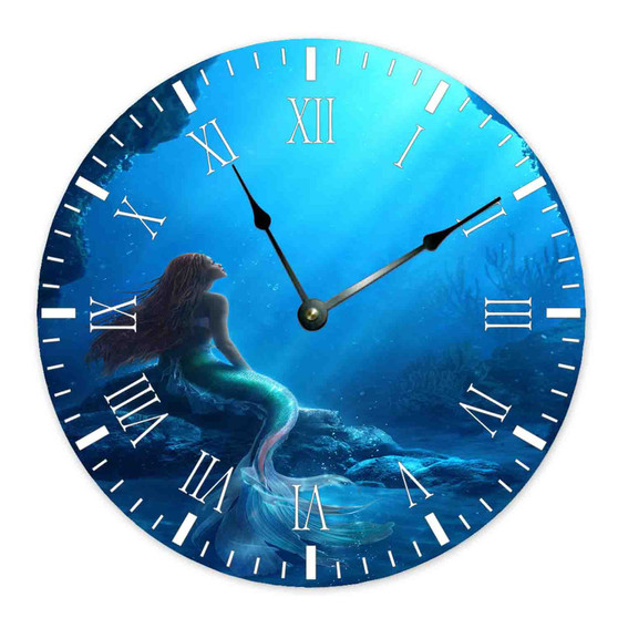 The Little Mermaid Movie Round Non-ticking Wooden Wall Clock