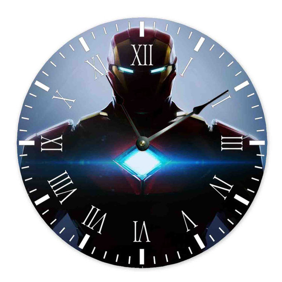 Untitled Iron Man Game Round Non-ticking Wooden Wall Clock