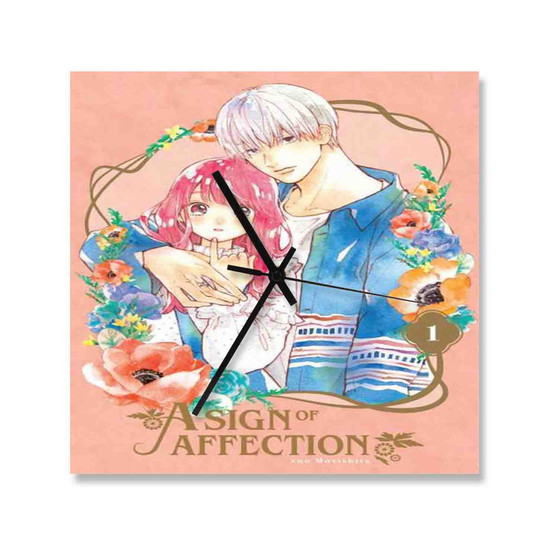 A Sign of Affection Square Silent Scaleless Wooden Wall Clock