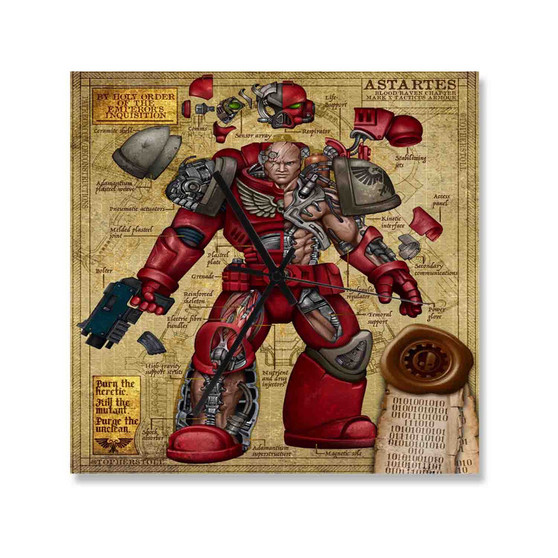 Astartes Armor Square Silent Scaleless Wooden Wall Clock