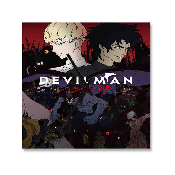 Devilman Crybaby Square Silent Scaleless Wooden Wall Clock