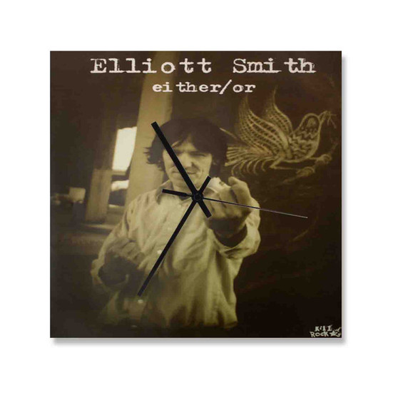 Elliott Smith Square Silent Scaleless Wooden Wall Clock