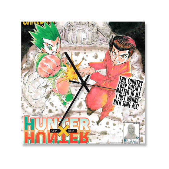 Hunter x Hunter 399 Square Silent Scaleless Wooden Wall Clock