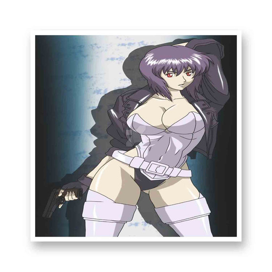 Motoko Kusanagi Ghost in the Shell White Transparent Vinyl Kiss-Cut Stickers