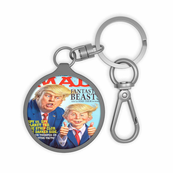 Alfred E Neuman Donald Trump Keyring Tag Acrylic Keychain With TPU Cover