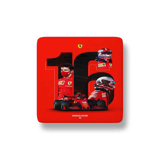 Charles Leclerc F1 Ferrari Porcelain Magnet Square