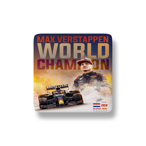 Max Verstappen World Champion F1 Porcelain Magnet Square