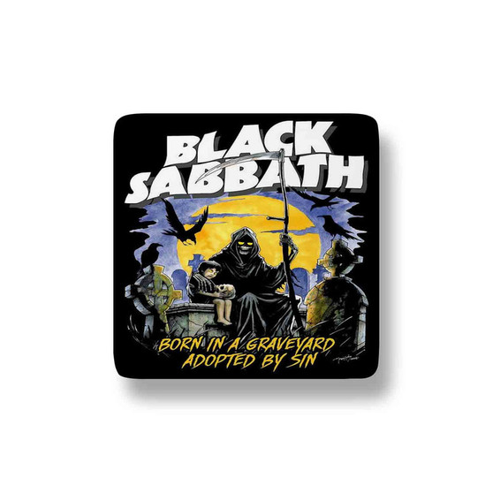 Black Sabbath Born In Graveyard Porcelain Magnet Square